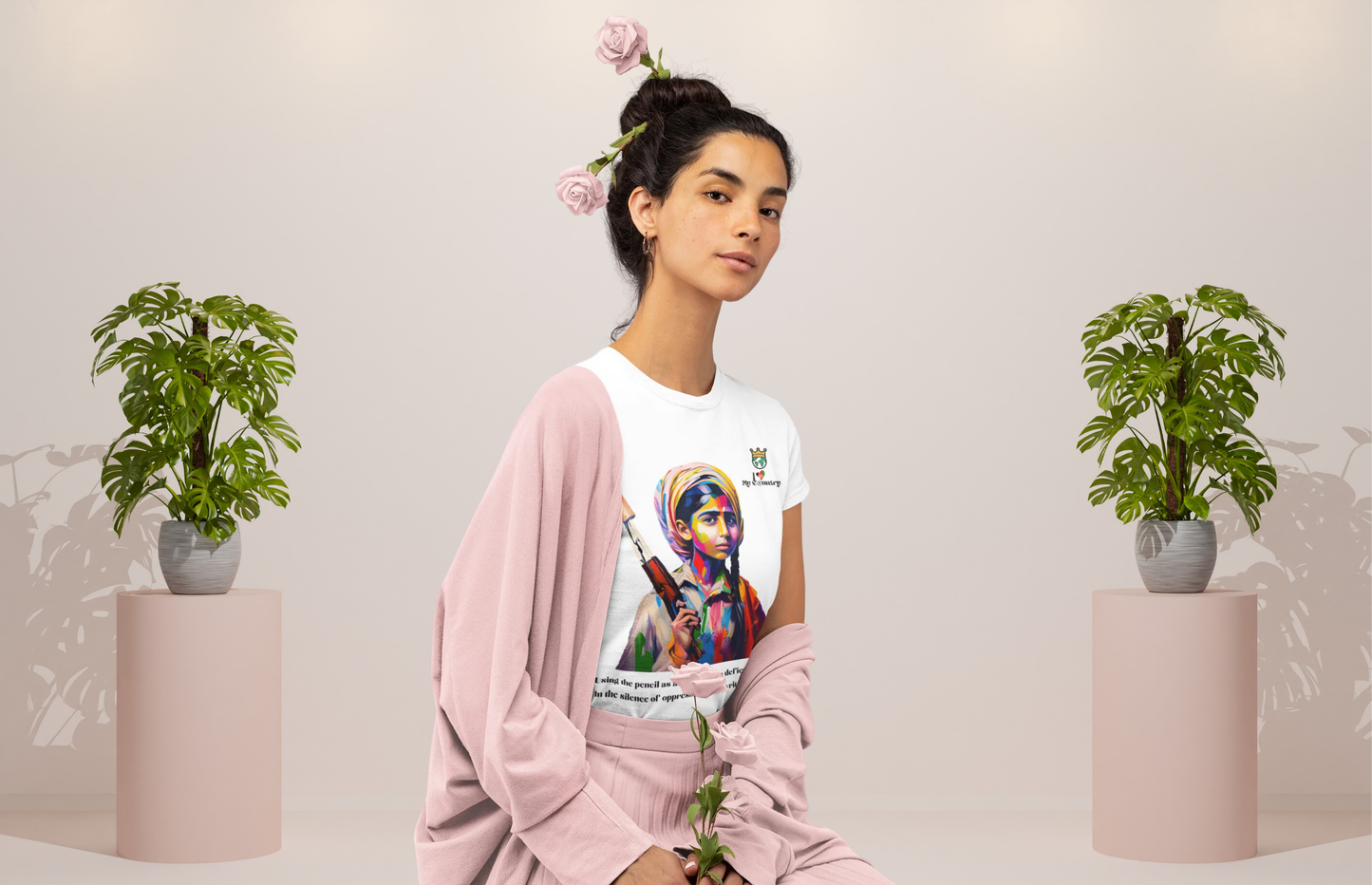 Afghan Girl Pencil T-Shirt – Education Over Oppression - Unisex
