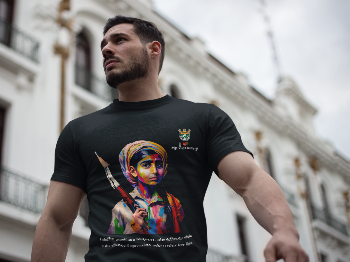 Afghan Girl Pencil T-Shirt – Education Over Oppression - Unisex