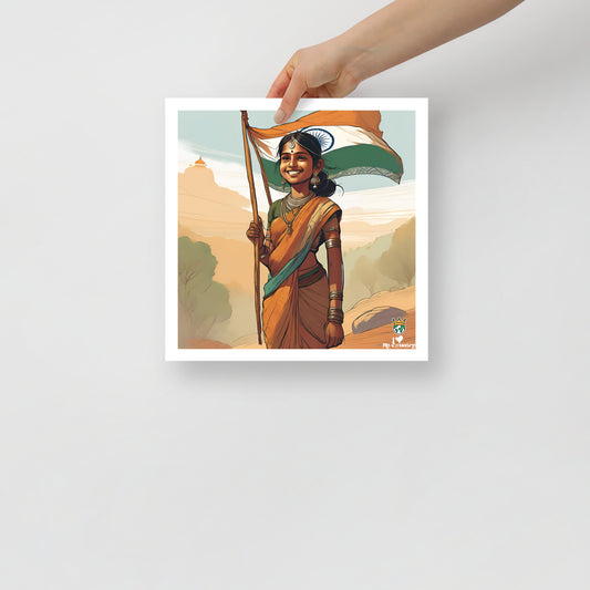 iLoveMyCountry Indian Girl Poster – National Pride