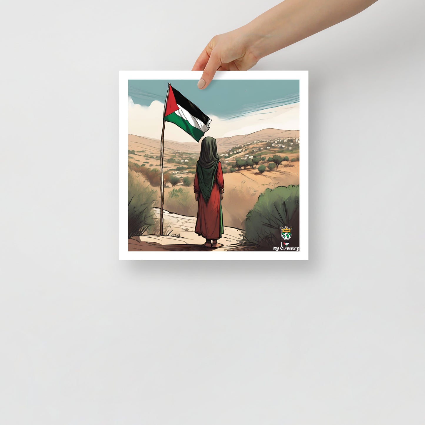 iLoveMyCountry Palestinian Girl Poster – Grace of the Homeland