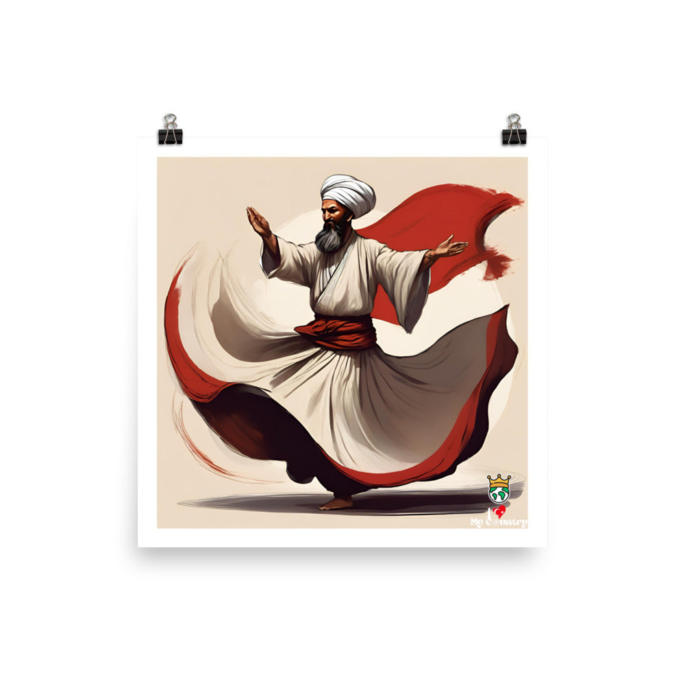 Whirling Dervish Harmony Poster – Spiritual Grace in Motion