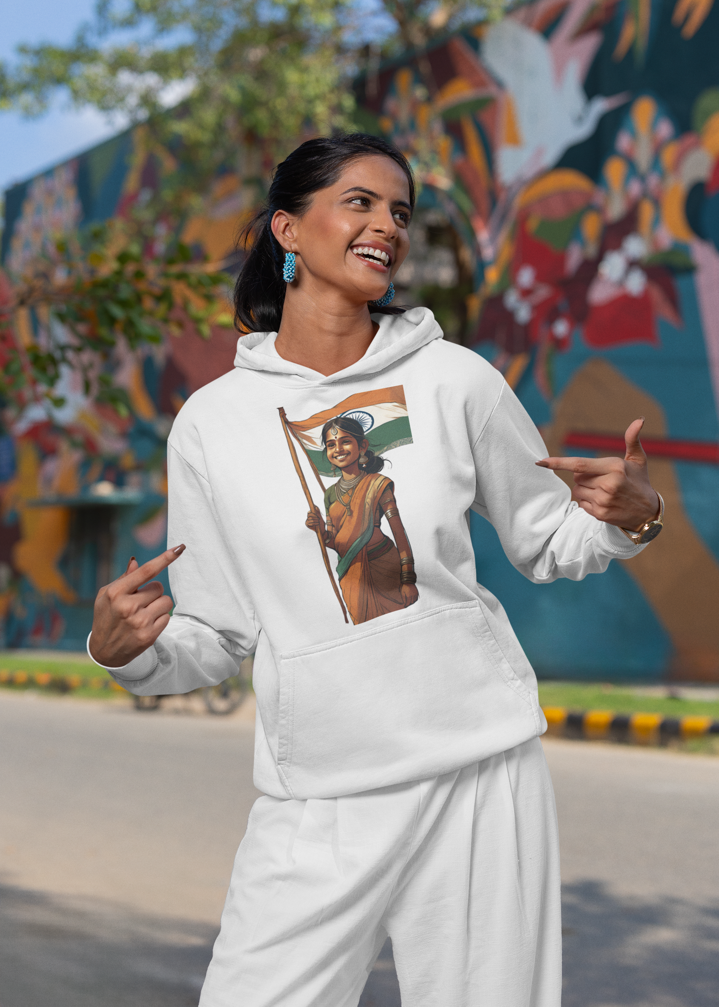 Joyful Pride with Embroidery - iLoveMyCountry Indian Hoodie