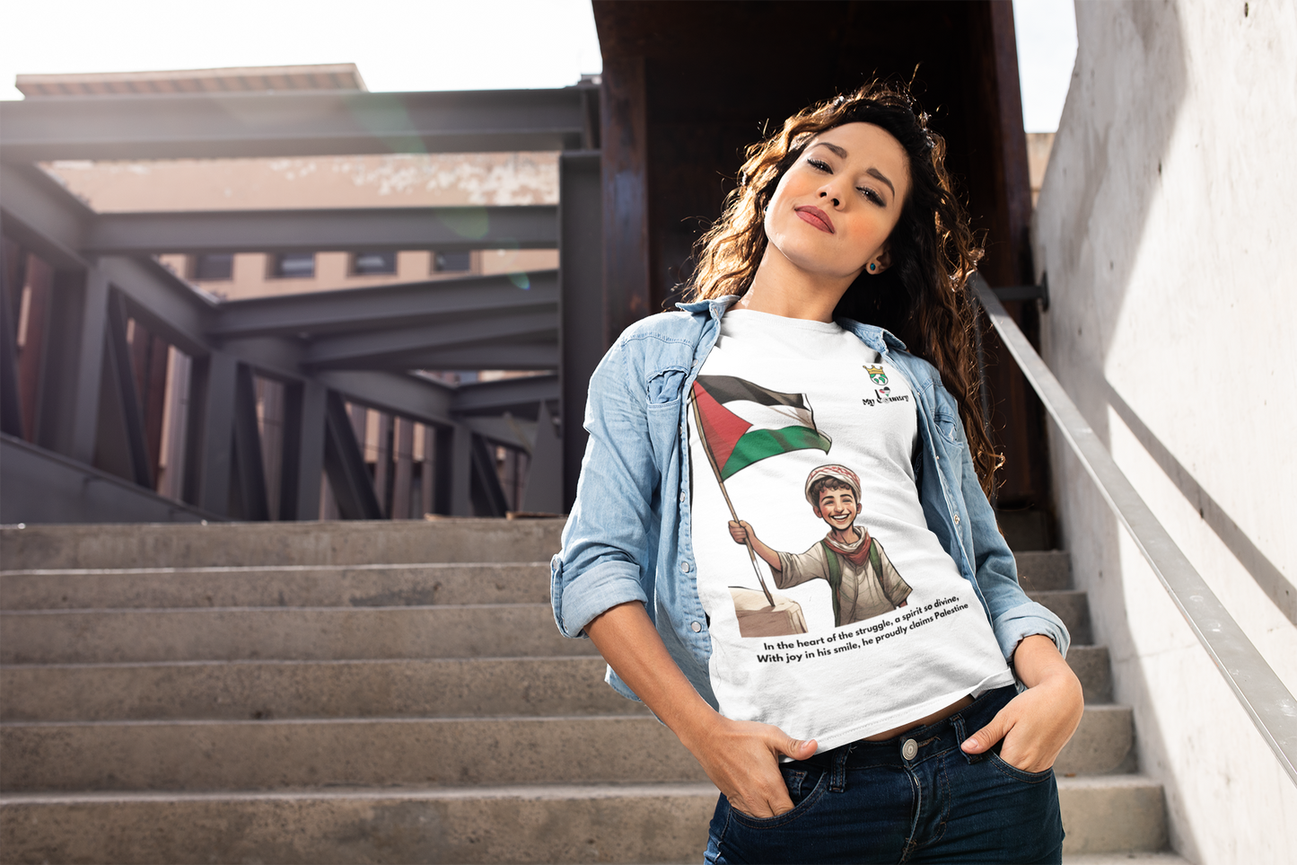 Palestinian Design T-Shirt – The Smile of Resilience