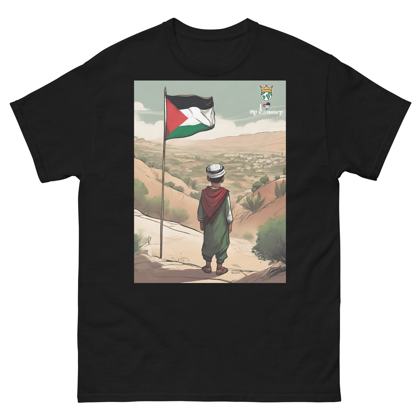 iLoveMyCountry Palestinian Design T-Shirt – A Glimpse of Home