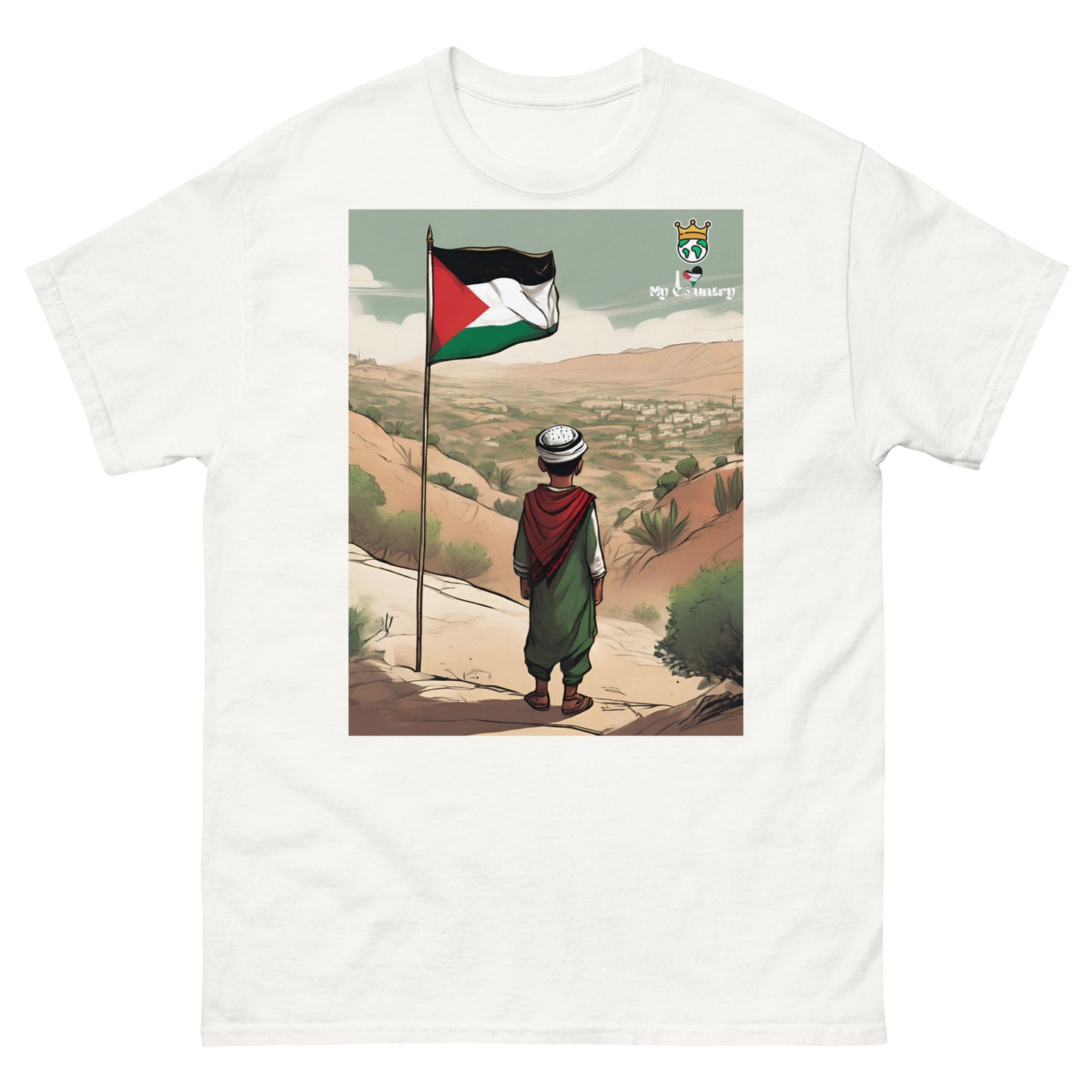 iLoveMyCountry Palestinian Design T-Shirt – A Glimpse of Home