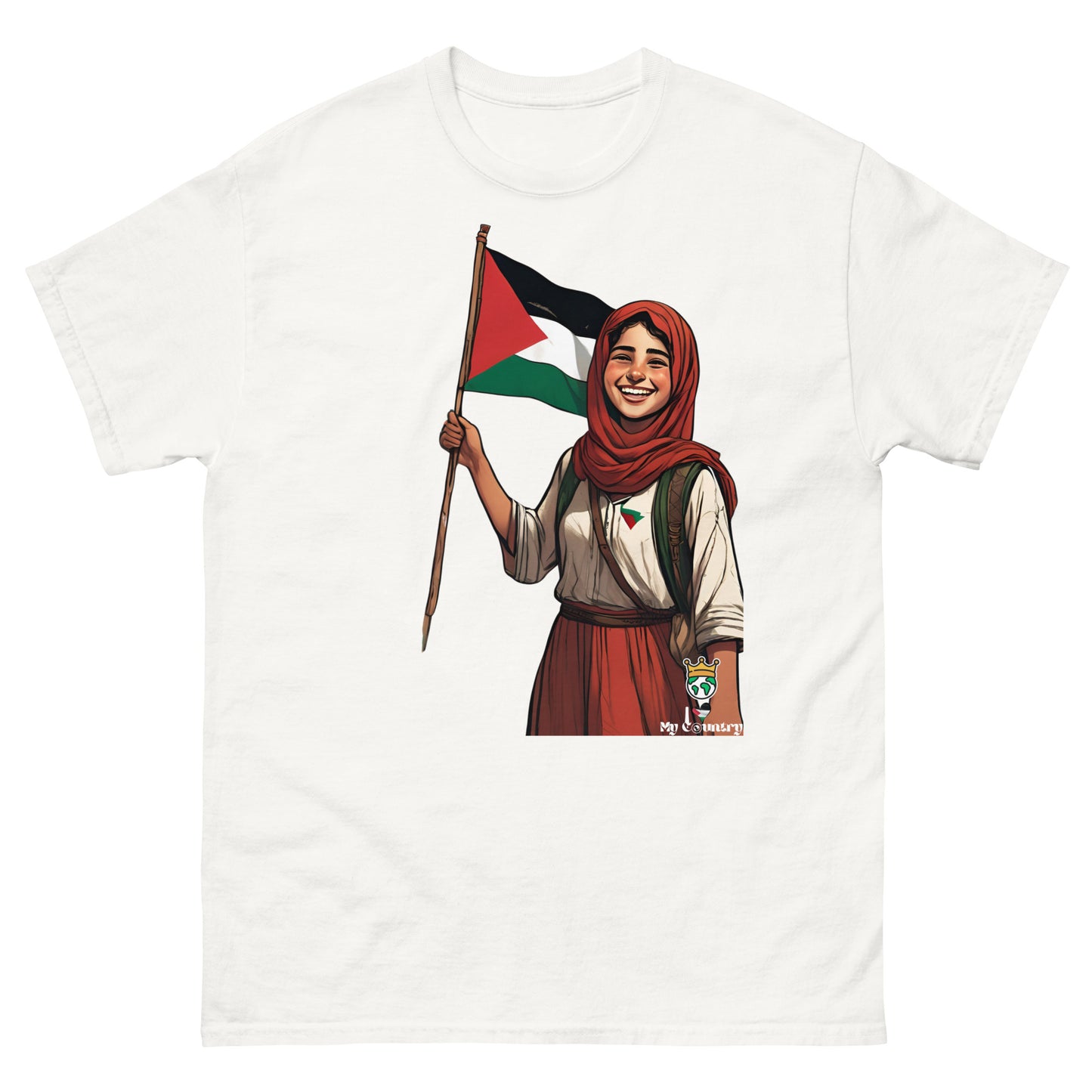 iLoveMyCountry Palestinian Girl T-Shirt – Unbreakable Smile